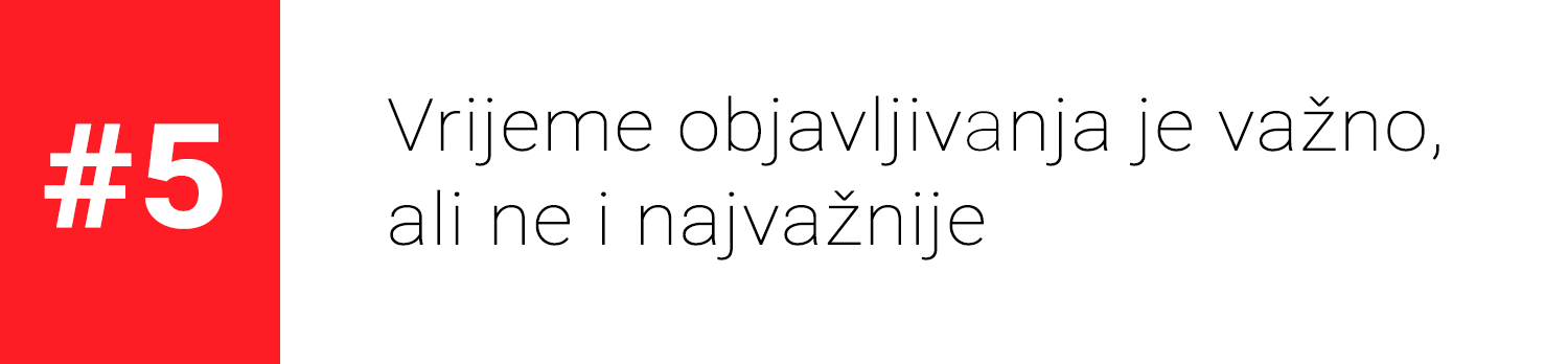 Pravilo 5. - Vrijeme objavljivanja je važno, ali ne i najvažnije