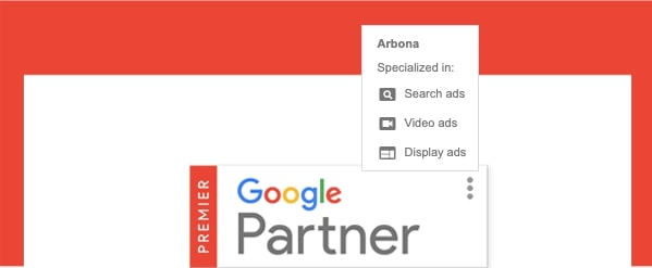 Arbona kao Google Premier Partner - priznanje za visoku razinu stručnosti i uspješnost u digitalnom oglašavanju