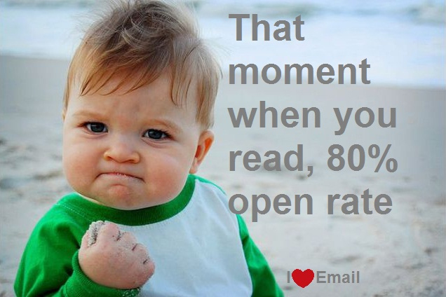 I love email: that moment when you read 80% open rate