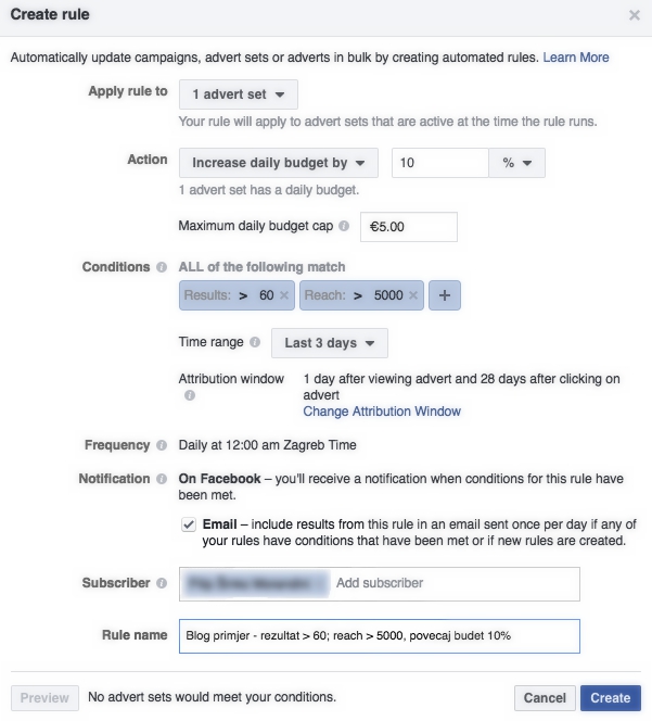 Facebook Automated Rules Hrvatska 3