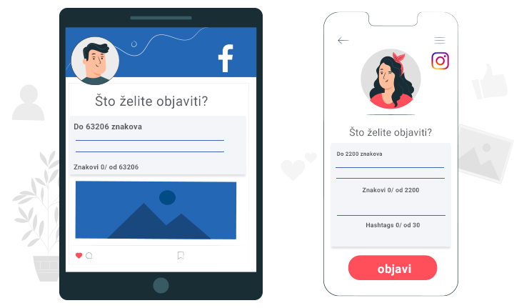 Najveća duljina znakova na objavama na Facebooku i Instagramu