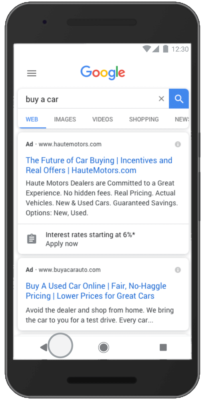 Google Ads ekstenzija lead form