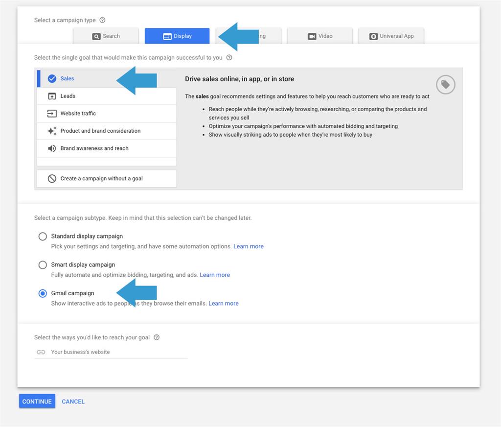 Google Ads - stvaranje Gmail oglasa