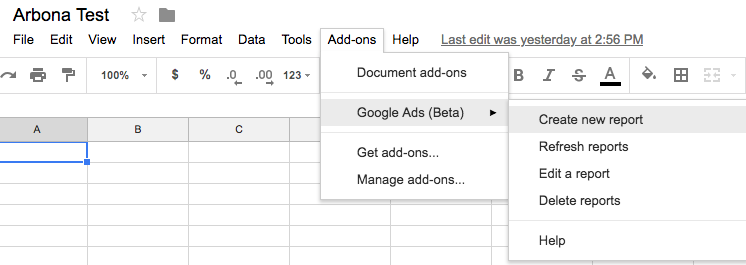 Google Sheets Google izvještaj