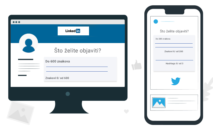 Najveća duljina znakova na objavama na LinkedIn-u i Twitter-u