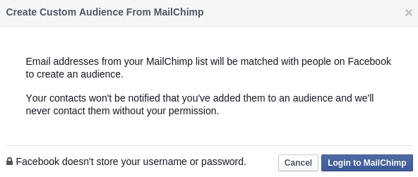 Postavljanje custom Mailchimp audience za Facebook Pixel