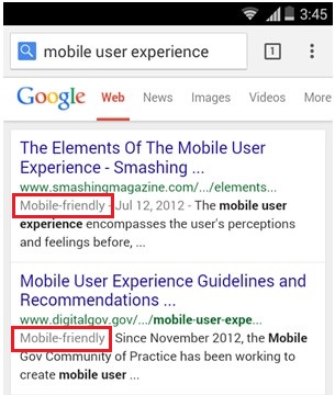 Mobile user experience