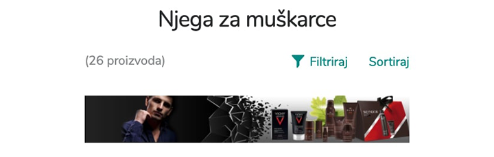Glavni H1 naslov na stranici kategorije "Njega za muškarce"