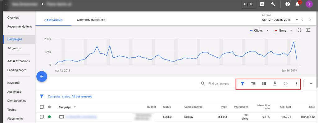 AdWords i filtriranje podataka u novom sučelju