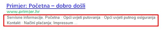 Primjer meta descriptiona u Google rezultatima pretraživanja