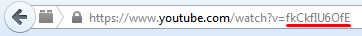 ID kod za YouTube podcrtan u URL