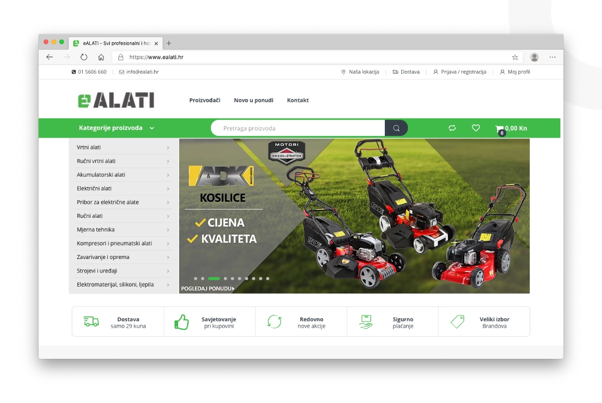 Screenshot naslovne stranice eALATI.hr