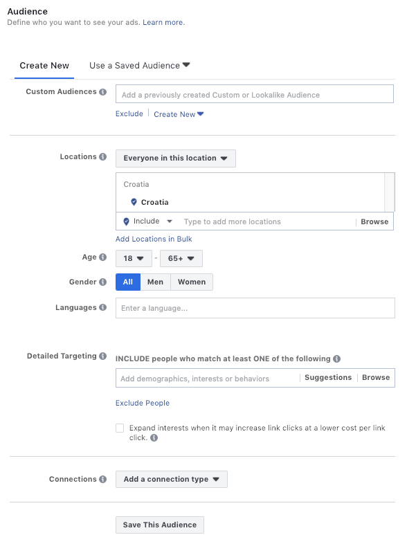 Facebook spremljena publika