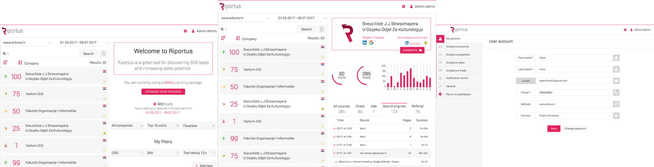 Riportus software za generiranje B2B leadova