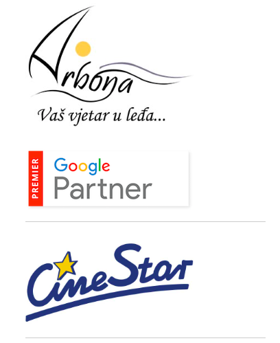 Arbona, Google Partner i Cinestar logo